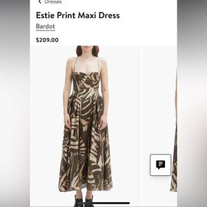NWT Bardot Estie Printed Sweetheart Maxi Dress